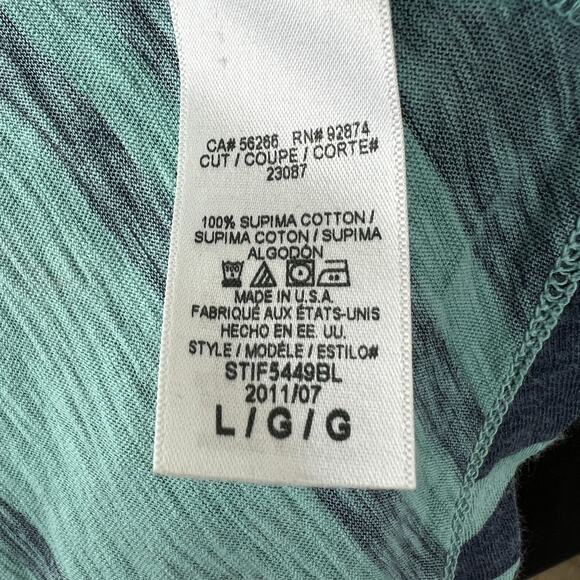 SPLENDID Blue Striped Cottom Flowy Assymetric Top Shirt Size L Large - Picture 9 of 10